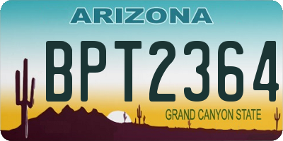 AZ license plate BPT2364