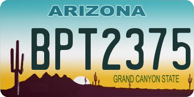 AZ license plate BPT2375