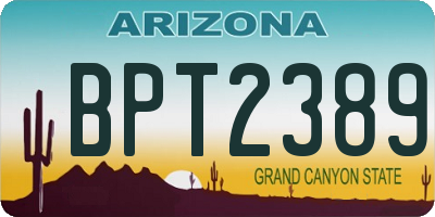 AZ license plate BPT2389