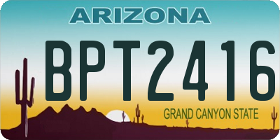 AZ license plate BPT2416
