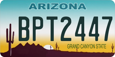 AZ license plate BPT2447