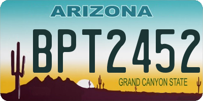 AZ license plate BPT2452