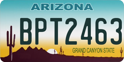 AZ license plate BPT2463