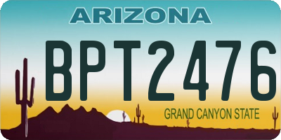 AZ license plate BPT2476