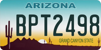 AZ license plate BPT2498