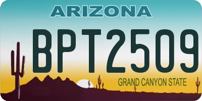 AZ license plate BPT2509