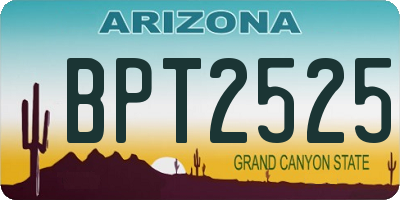 AZ license plate BPT2525