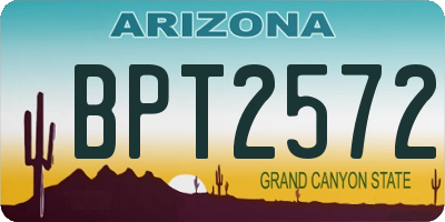 AZ license plate BPT2572