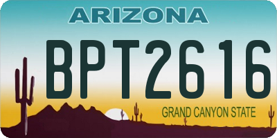 AZ license plate BPT2616