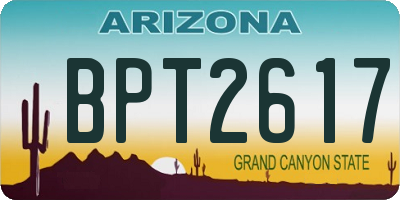 AZ license plate BPT2617