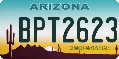 AZ license plate BPT2623