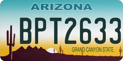 AZ license plate BPT2633
