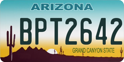 AZ license plate BPT2642