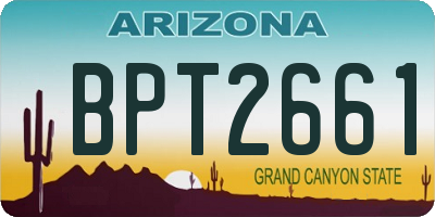 AZ license plate BPT2661