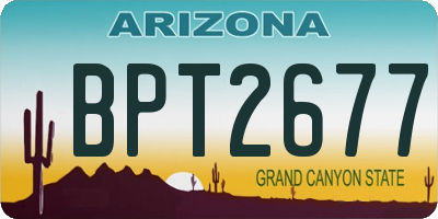AZ license plate BPT2677