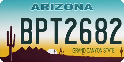 AZ license plate BPT2682