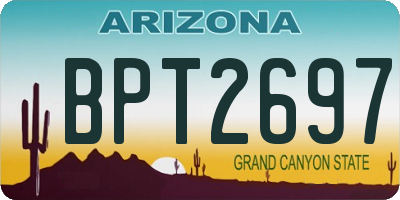 AZ license plate BPT2697