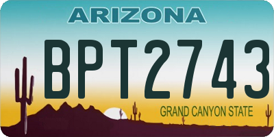AZ license plate BPT2743