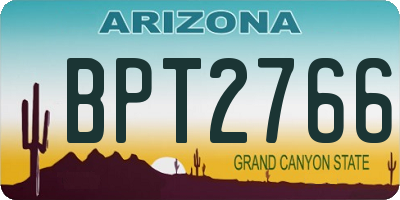 AZ license plate BPT2766