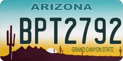 AZ license plate BPT2792