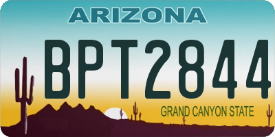 AZ license plate BPT2844