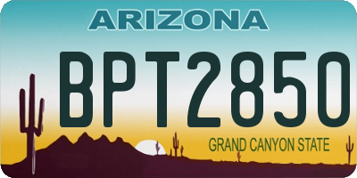 AZ license plate BPT2850