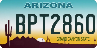 AZ license plate BPT2860