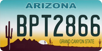 AZ license plate BPT2866