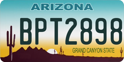 AZ license plate BPT2898