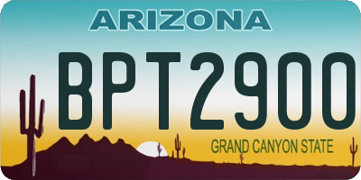 AZ license plate BPT2900