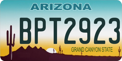 AZ license plate BPT2923