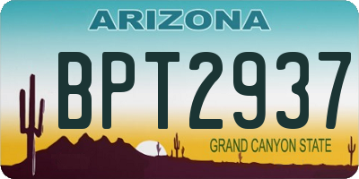AZ license plate BPT2937