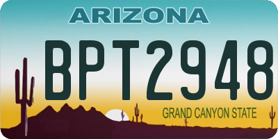 AZ license plate BPT2948