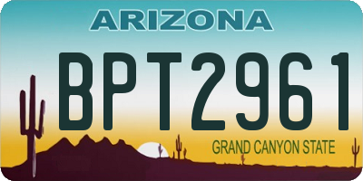 AZ license plate BPT2961
