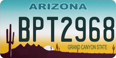 AZ license plate BPT2968