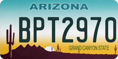 AZ license plate BPT2970