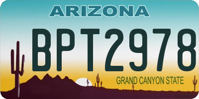 AZ license plate BPT2978