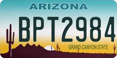 AZ license plate BPT2984