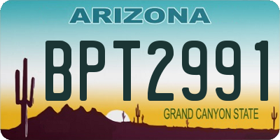 AZ license plate BPT2991