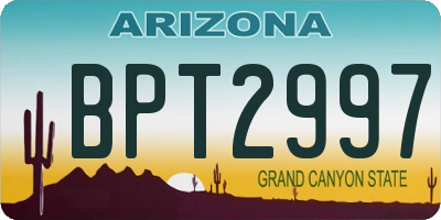 AZ license plate BPT2997