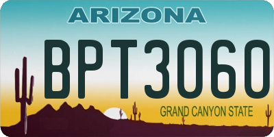 AZ license plate BPT3060