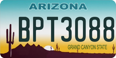 AZ license plate BPT3088