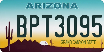 AZ license plate BPT3095