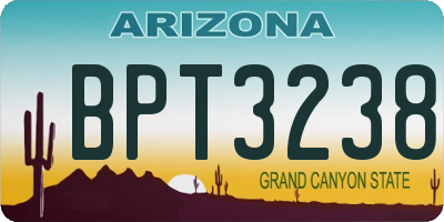 AZ license plate BPT3238