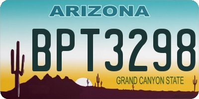 AZ license plate BPT3298