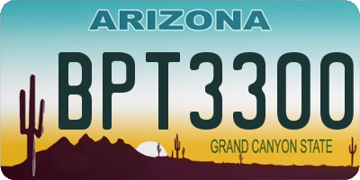 AZ license plate BPT3300