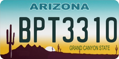 AZ license plate BPT3310