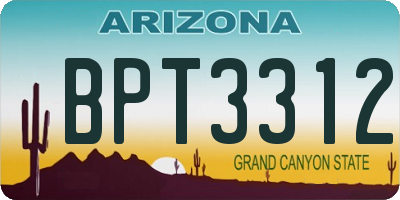AZ license plate BPT3312