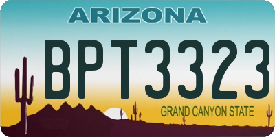 AZ license plate BPT3323