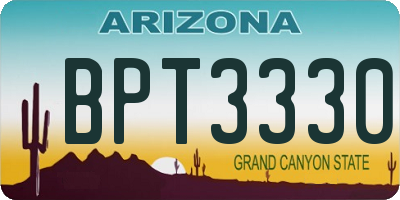 AZ license plate BPT3330